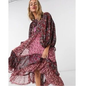 Free People Estelle Chiffon Dress in Pop Combo